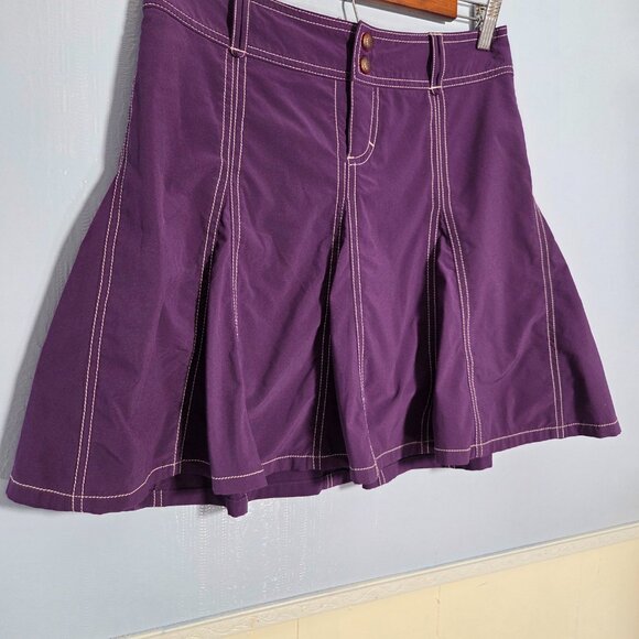 Athleta Whatever Size 4P Deep Purple Pleated Summer Casual Skort - Picture 3 of 11